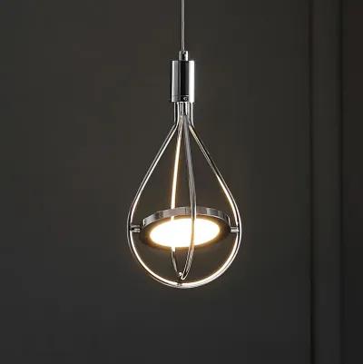 Orion 5.5" Adjustable Modern Integrated 1-Light Cluster LED Metal Pendant, Chrome