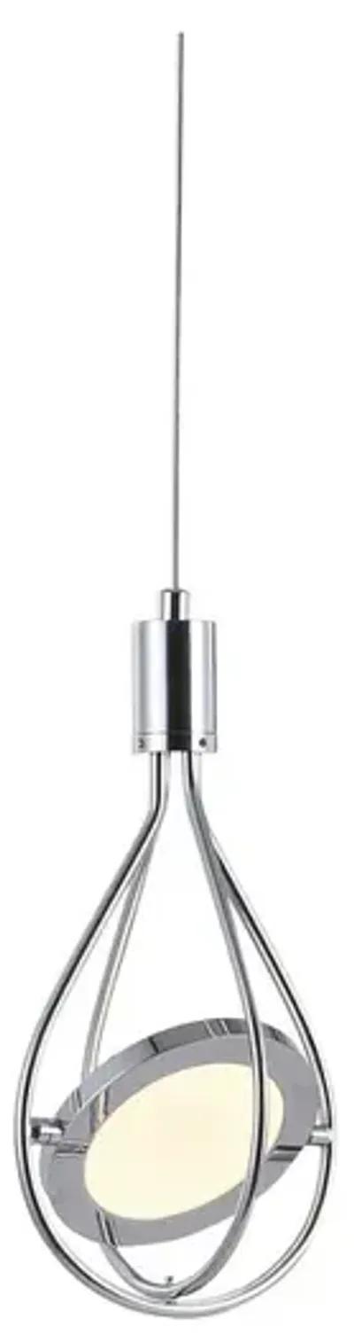 Orion 5.5" Adjustable Modern Integrated 1-Light Cluster LED Metal Pendant, Chrome