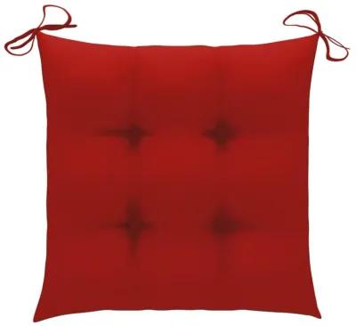 vidaXL Chair Cushions 4 pcs Red 19.7"x19.7"x2.8" Fabric