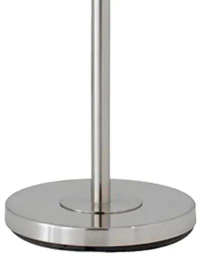 Metal Round 3 Way Floor Lamp with Spider Type Shade, Silver and White-Benzara