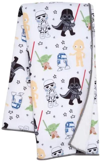 Lambs & Ivy Star Wars Classic Fleece Baby Blanket - Yoda/Darth Vader/R2-D2/C-3PO