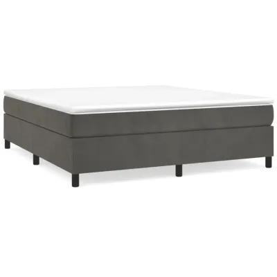 vidaXL Velvet Box Spring Bed Frame - Dark Gray, California King, Robust Design with Plywood and Engineered Wood, Sized 85� x 72� x13.8.