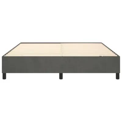 vidaXL Velvet Box Spring Bed Frame - Dark Gray, California King, Robust Design with Plywood and Engineered Wood, Sized 85� x 72� x13.8.