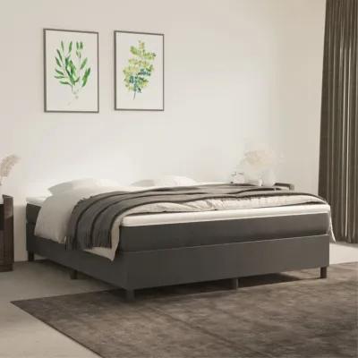 vidaXL Velvet Box Spring Bed Frame - Dark Gray, California King, Robust Design with Plywood and Engineered Wood, Sized 85� x 72� x13.8.