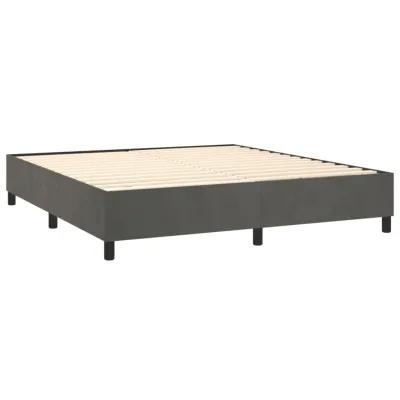 vidaXL Velvet Box Spring Bed Frame - Dark Gray, California King, Robust Design with Plywood and Engineered Wood, Sized 85� x 72� x13.8.