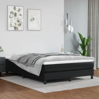 vidaXL Box Spring Bed Frame Black 53.9"x74.8" Full Faux Leather