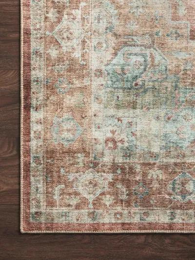 Heidi HEI01 Terracotta/Aqua 3'6" x 5'6" Rug by Loloi II