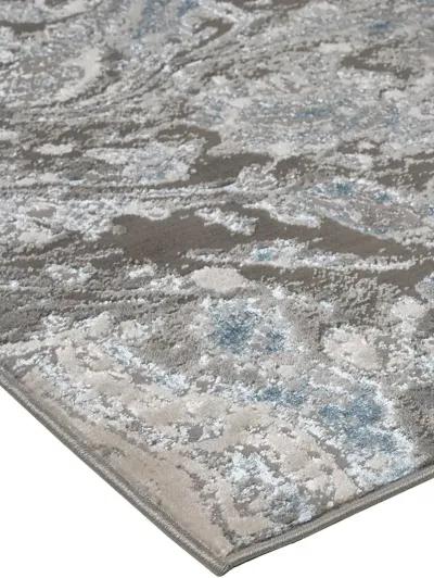 Azure 3405F 3'11" x 6' Ivory/Gray/Blue Rug