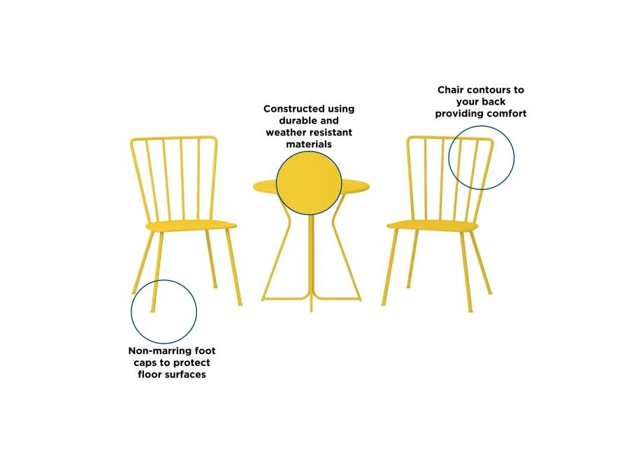 Heidi Outdoor/Indoor 3 Piece Bistro Set