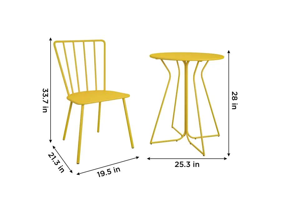 Heidi Outdoor/Indoor 3 Piece Bistro Set