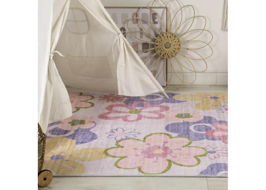 Soft Steps Playtime Fun Floral Pink Purple Soft Area Rug