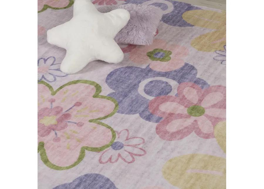 Soft Steps Playtime Fun Floral Pink Purple Soft Area Rug