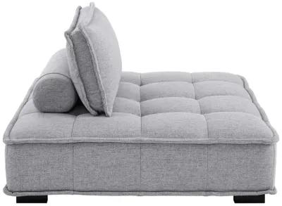 Saunter Tufted Fabric 4-Piece Sectional Sofa Gray