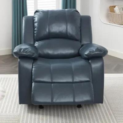 Comfort Pointe Clifton Midnight Blue Leather Gel Glider Rocker Recliner