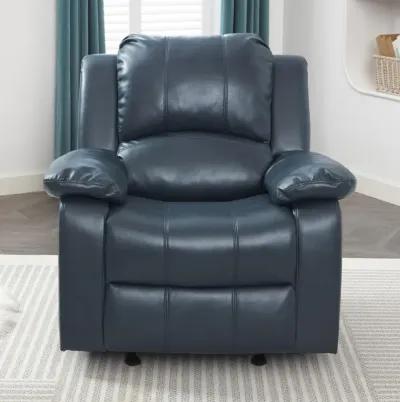 Comfort Pointe Clifton Midnight Blue Leather Gel Glider Rocker Recliner