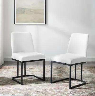 Amplify Sled Base Upholstered Fabric Dining Chairs - Set of 2