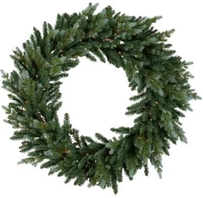 Pre-Lit Blue Spruce Artificial Christmas Wreath  48-Inch  Clear Lights