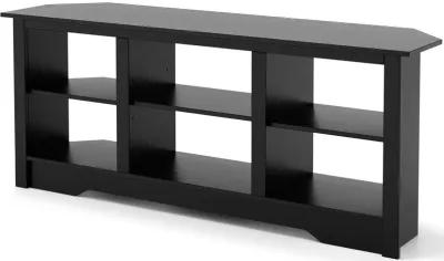 58 Inch TV Stand with 6 Open Storage Shelves for TVs up to 65 Inches-Black