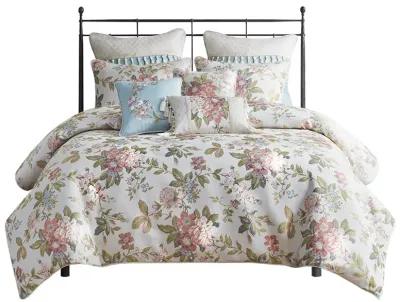 Gracie Mills Washington 8-Piece Floral Jacquard Comforter Set