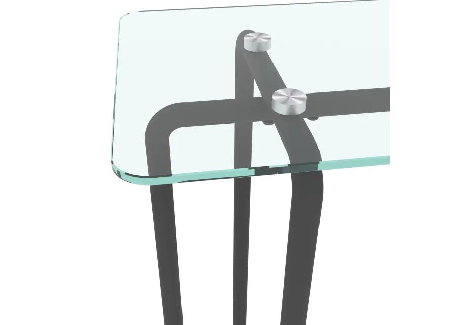 Hivvago Elegant Designed Single Layered Transparent Tempered Glass Console Table