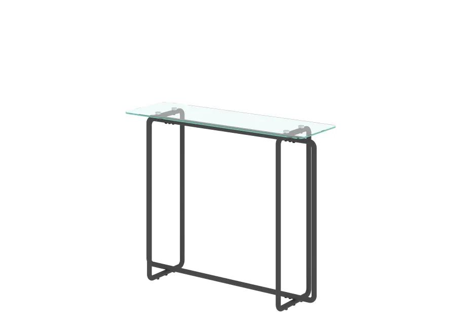 Hivvago Elegant Designed Single Layered Transparent Tempered Glass Console Table