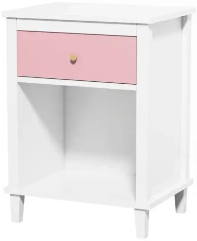 Wooden Nightstand With One Drawer One Shelf For Kids, Adults