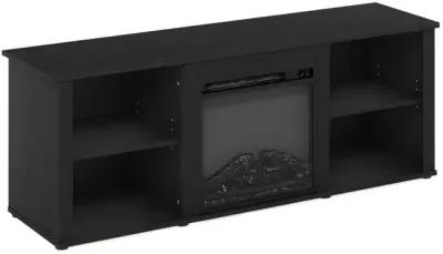 Furinno Classic 60 Inch TV Stand with Fireplace, Americano