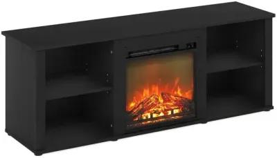 Furinno Classic 60 Inch TV Stand with Fireplace, Americano