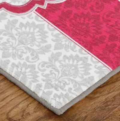 Christmas Damask Grey 2' x 3' 4" Kitchen Mat