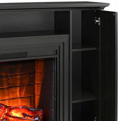 Ameriwood Home Pendleton Multi-Colored Electric Fireplace Mantel TV Stand with Storage for TVs up to 65"