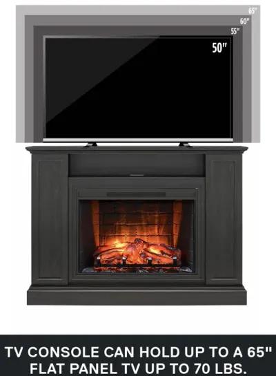 Ameriwood Home Pendleton Multi-Colored Electric Fireplace Mantel TV Stand with Storage for TVs up to 65"