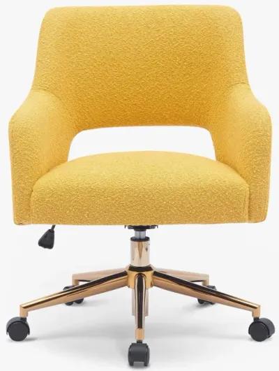 WestinTrends Mid-Century Modern Swivel Office Vanity Chair with Wheels