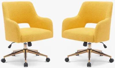 WestinTrends Mid-Century Modern Swivel Office Vanity Chair with Wheels