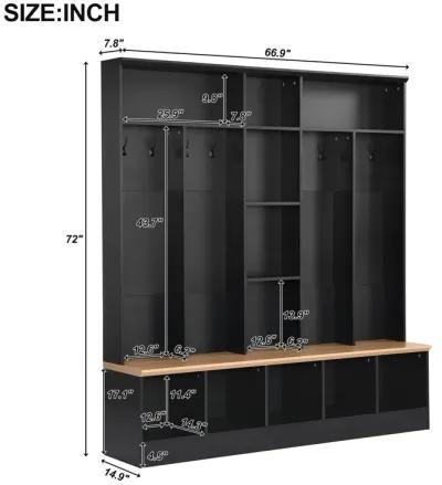 Merax Minimalist Hall Tree with Storage Bench