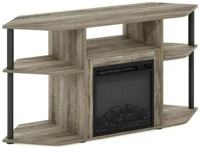 Open Storage Corner Fireplace TV Entertainment Center for TV up to 55 Inch