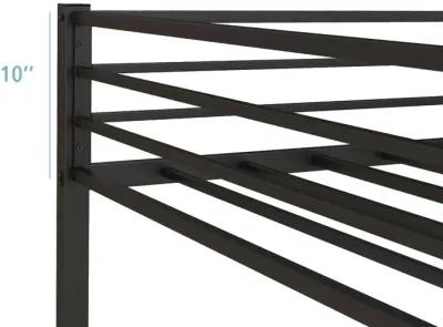 Low Profile Twin Over Twin Metal Bunk Bed with Full-length Guardrails