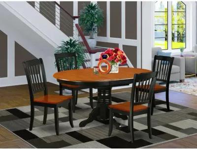 East West Furniture Dining Room Set Black & Cherry, KEDA5-BCH-W