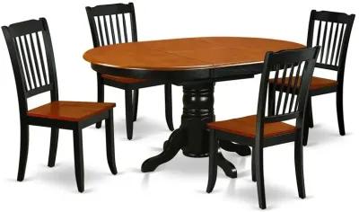 East West Furniture Dining Room Set Black & Cherry, KEDA5-BCH-W