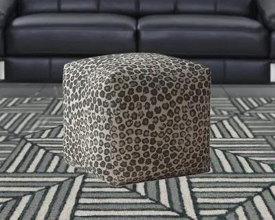 Homezia 17" Beige Floral Pouf Ottoman