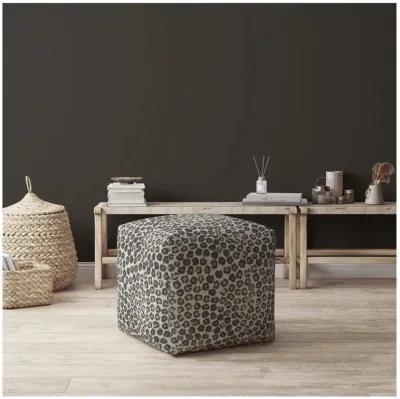 Homezia 17" Beige Floral Pouf Ottoman