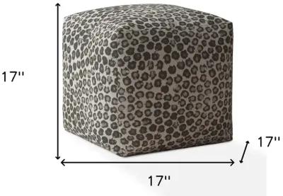 Homezia 17" Beige Floral Pouf Ottoman