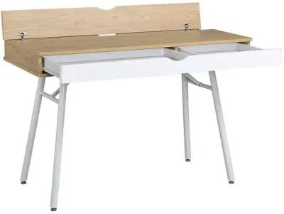 Hivvago Modern Heavy Duty Laptop Computer Desk with Storage Drawer in Pine Wood Finish