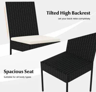 Hivvago PE Wicker Patio Chairs Set of 2/4 with Cushions for Porch Deck Garden and Backyard