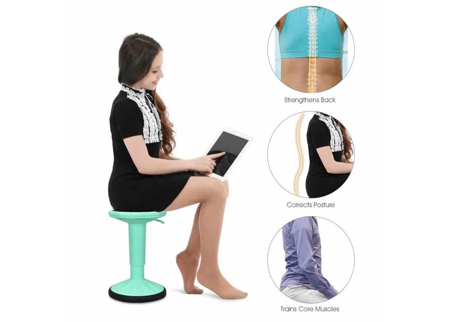 Costway Wobble Chair Height Adjustable Active Learning Stool Sitting Home Office Green Backless Silicone