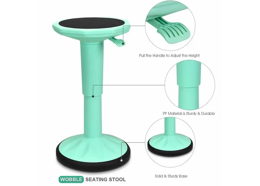 Costway Wobble Chair Height Adjustable Active Learning Stool Sitting Home Office Green Backless Silicone