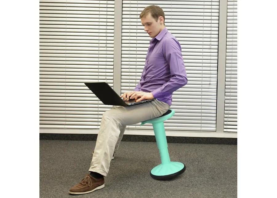 Costway Wobble Chair Height Adjustable Active Learning Stool Sitting Home Office Green Backless Silicone