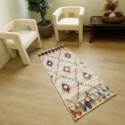 Savannah Contemporary Boho Beige Blue Indoor Area Rug