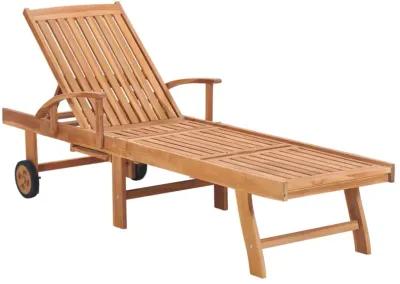 vidaXL Sun Lounger with Anthracite Cushion Solid Teak Wood