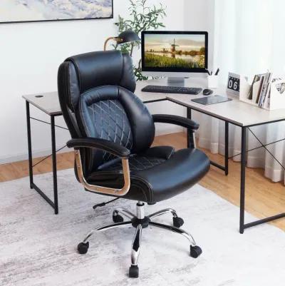 Height Adjustable Big and Tall Office Chair Computer Desk Chair with Metal Base