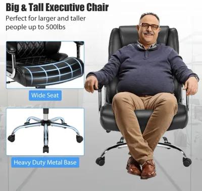 Height Adjustable Big and Tall Office Chair Computer Desk Chair with Metal Base